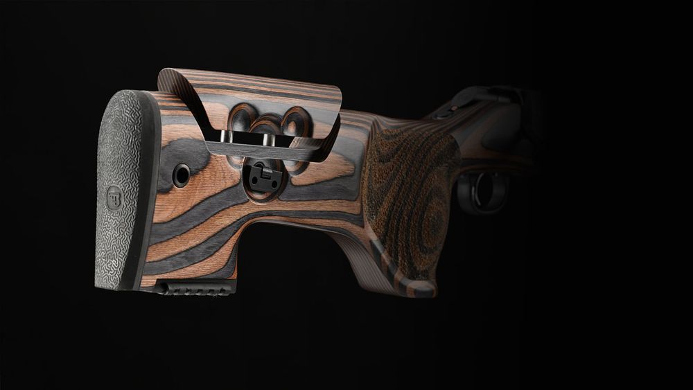 Culata de madera laminada con carrillera regulable